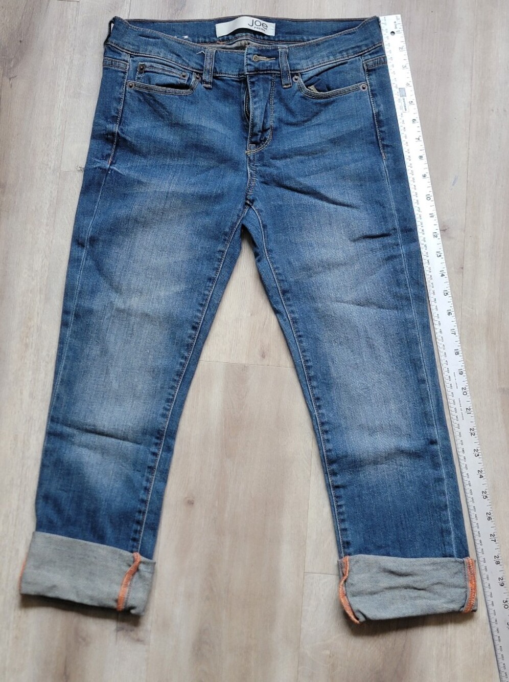 Joe Fresh Mid Blue Cropped Skinny Jeans with Rolled Cuffs